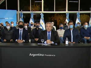 Leonardo Boto acompañó al Alberto Fernández en su discurso en la Quinta de Olivos