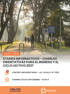 San Andrés de Giles: Llega la EXPO UBA 2026 con orientación vocacional e información para el ciclo lectivo 2027