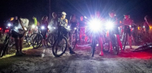 Exitosa bicicleteada nocturna desde la Dirección de Deportes de Mercedes