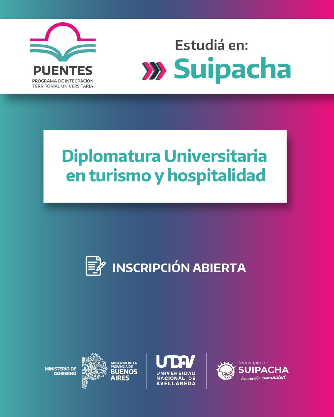 Suipacha suma la Diplomatura en Turismo y Hospitalidad de la UNDAV a su oferta universitaria