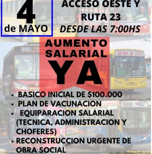 Nueva protesta de colectiveros en el Acceso Oeste