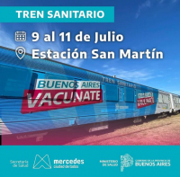 El tren sanitario estará en Mercedes