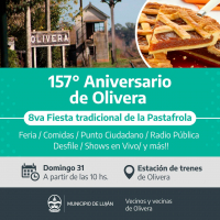 Olivera celebra su aniversario con la 8va edición de la Fiesta Tradicional de la Pastafrola