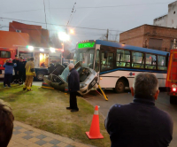 Impactante choque en San Martín y Lamadrid: dos heridos
