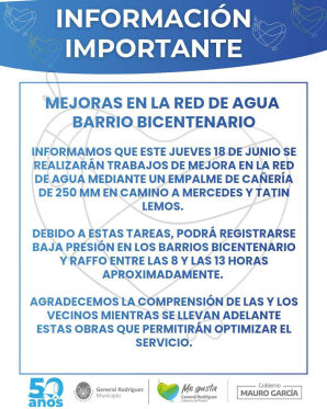 General Rodríguez: Mejoras en la red de agua