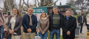 La precandidata a diputada Carolina Castro visitó Luján junto a los referentes de Vamos con Vos