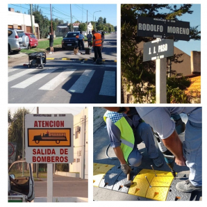 Continúan los trabajos de señalización vial en diversos puntos del distrito