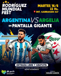 General Rodríguez :disfrutá en pantalla gigante el partido Argentina vs. Argelia