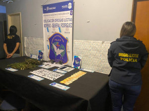 Allanamiento en Agua de Oro: secuestran drogas, armas y detienen a un hombre