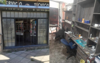 Barretearon la puerta y desvalijaron un local en el centro de General Rodríguez