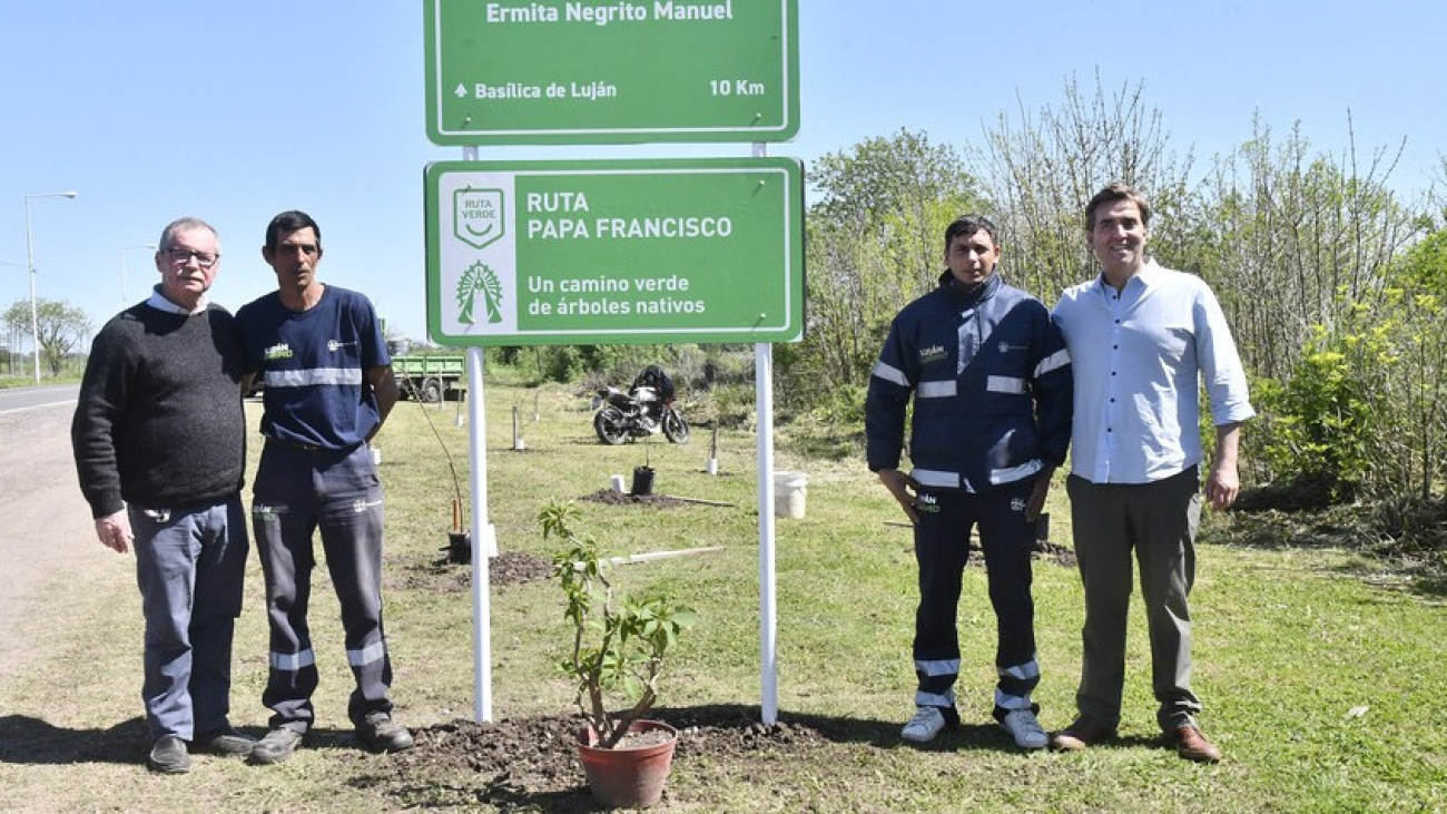 Luján: Se realizó la forestación del corredor verde Laudato Si