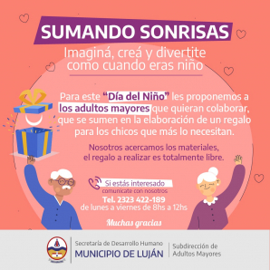Adultos Mayores puso en marcha campaña solidaria por el Mes de la Niñez