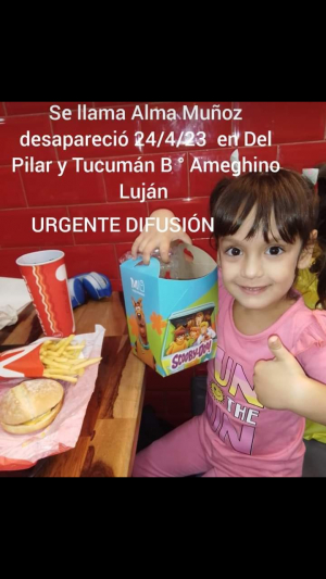 Buscan a niña desaparecida en Ameghino